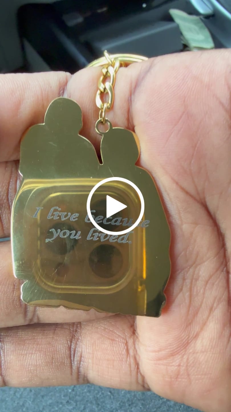 Customer video review of Custom Photo Engraved Keychain