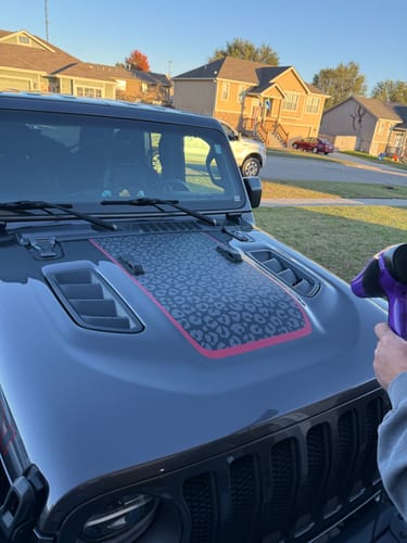 Customer photo review of Black Cheetah Rubicon Hood Graphic