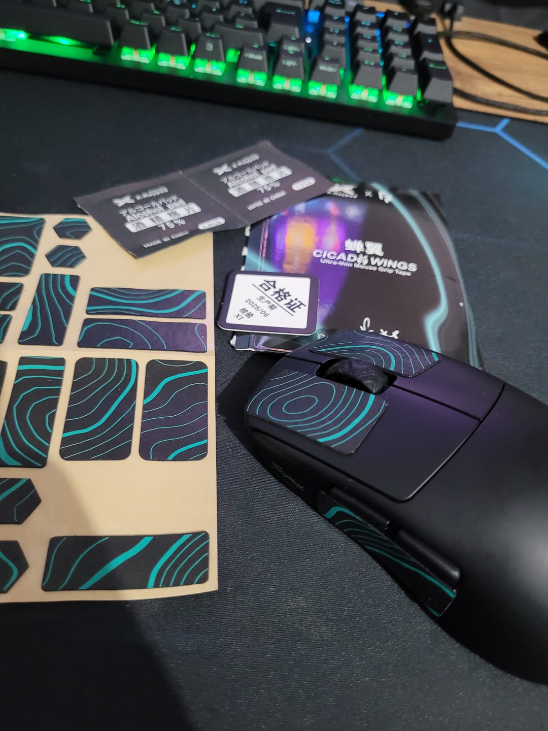 Customer photo review of randomfrankp x X-Raypad Cicada Wings v2 Universal Grip Tape