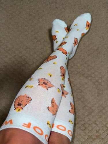 Customer photo review of Capybara Bamboo Compression Socks