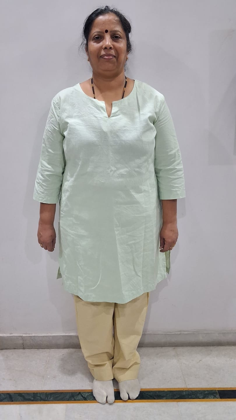 Customer photo review of Women Mint Green Airy Linen Mid Thigh Length Kurta