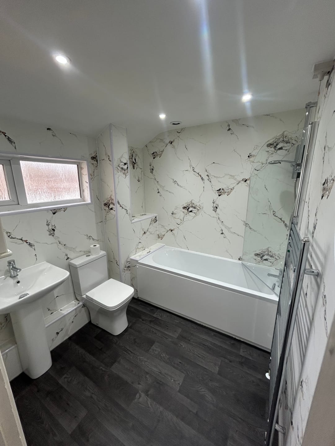 Customer photo review of 10mm Oro Gold Marble Ultra Matt Shower Panel 1M x 2.4M