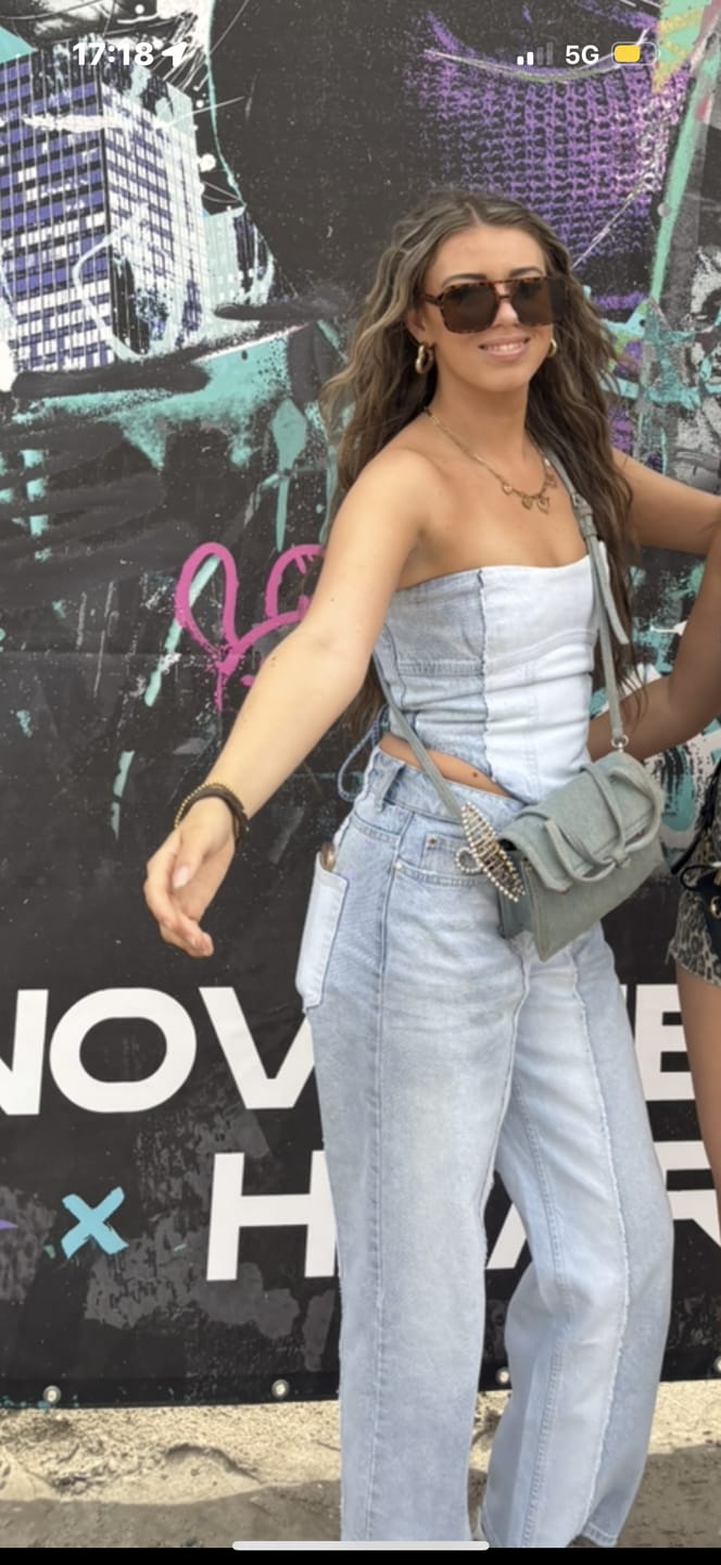 Customer photo review of REWORKED DENIM CORSET