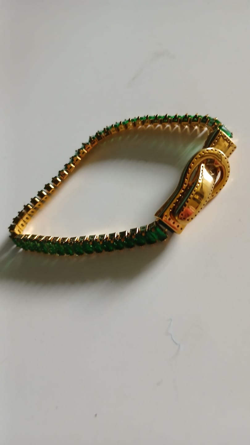 Customer photo review of Green Baguette Tennis Bracelet