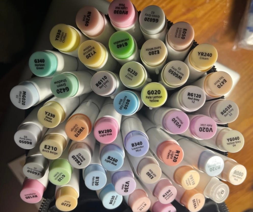 Customer photo review of Ohuhu Honolulu Brush Markers - Small Set