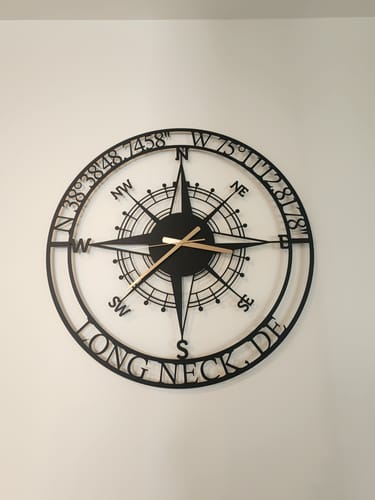 Customer photo review of Customized Metal Compass Wall Clock