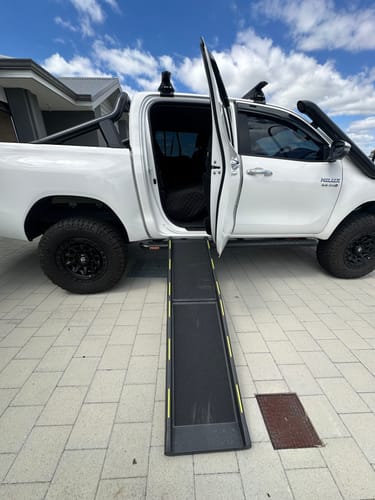Customer photo review of Outdoor Pet Ramp with Reflective Strip
