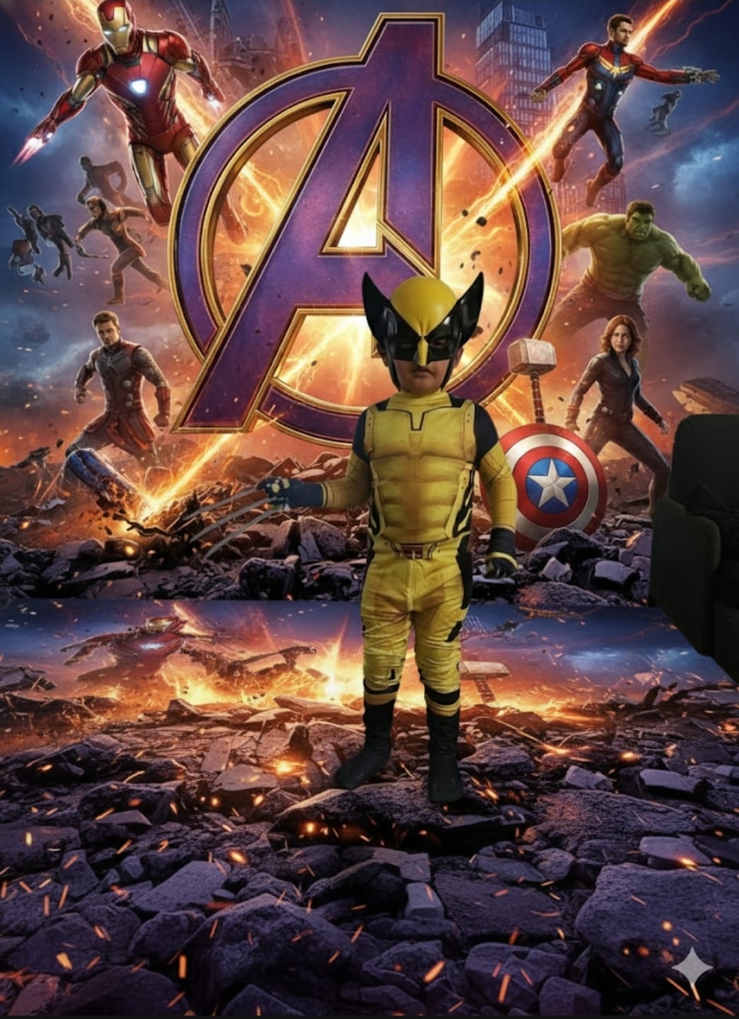 Customer photo review of Kid's Wolverine Costume