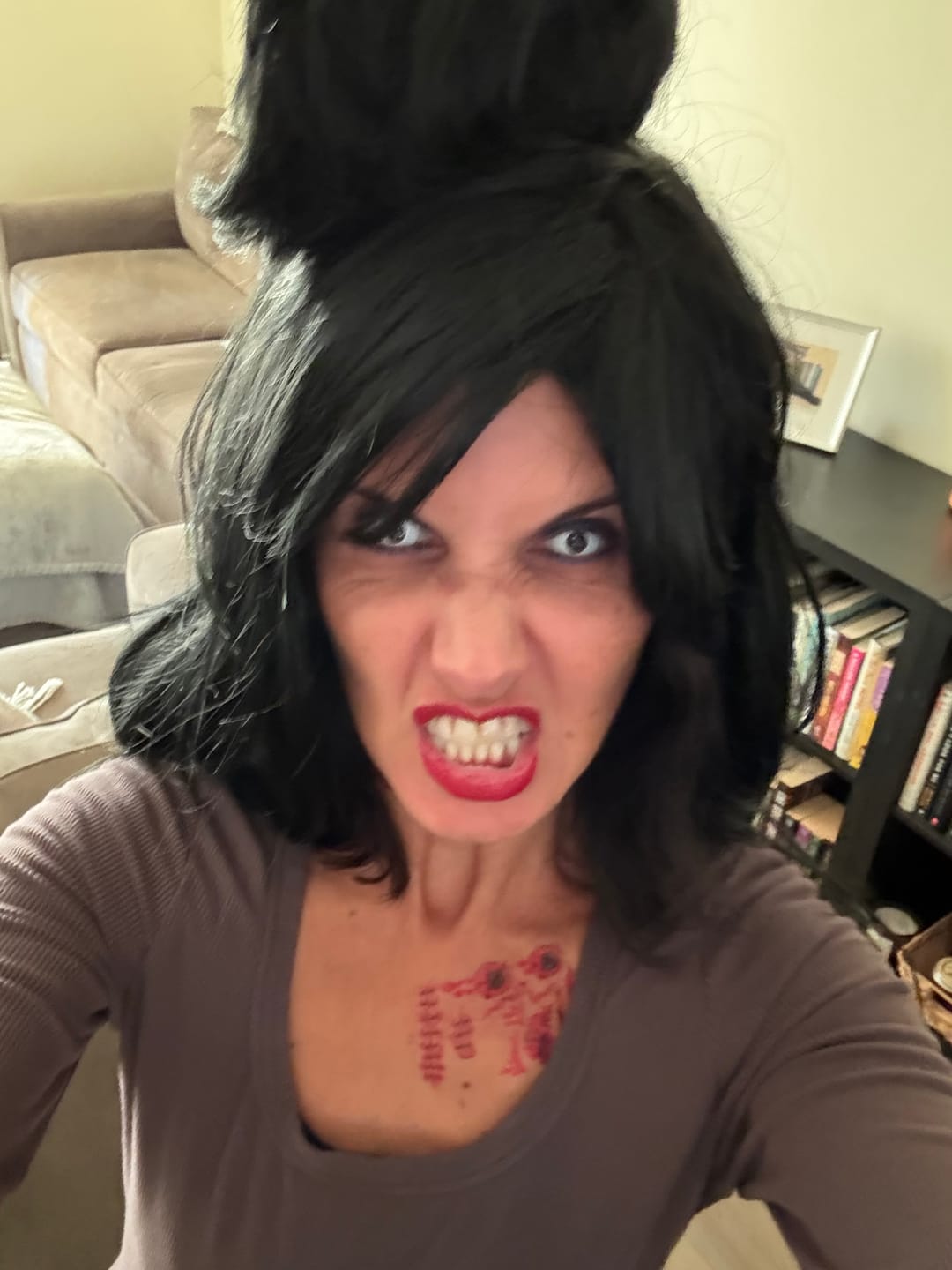 Customer photo review of Halloween Whiteout Prescription Colored Contact Lenses