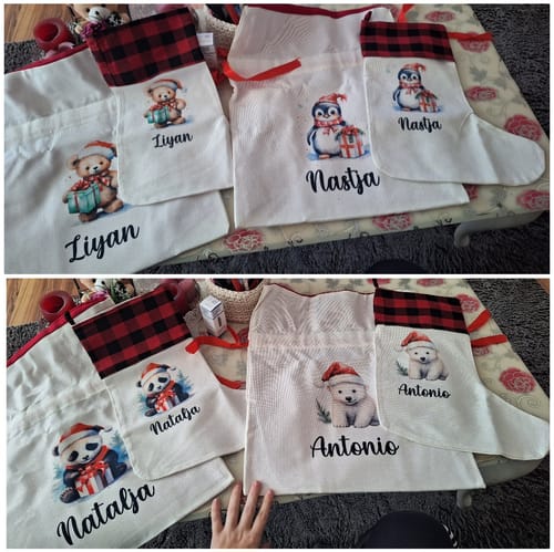 Customer photo review of Weihnachtssack Personalisiert - Weihnachtstiere
