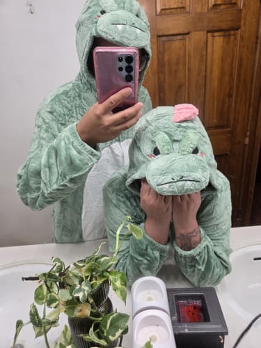 Customer photo review of OLAOLA Dinosaur Dragon Series Animals Onesie