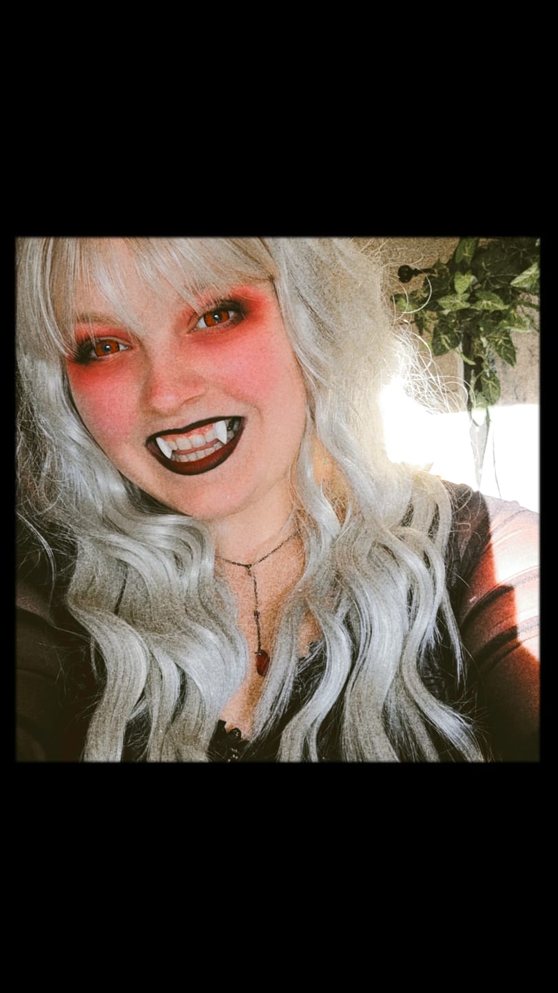 Customer photo review of Cosplay Lucifer's Eye Red Prescription Colored Contact Lenses