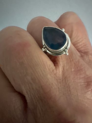 Customer photo review of Fluorite Teardrop Ring