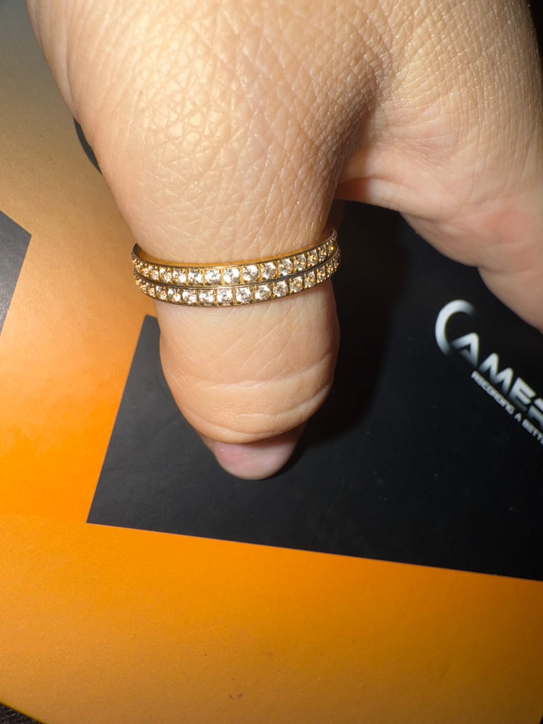 Customer photo review of Gold 2mm Full Glitz Ring