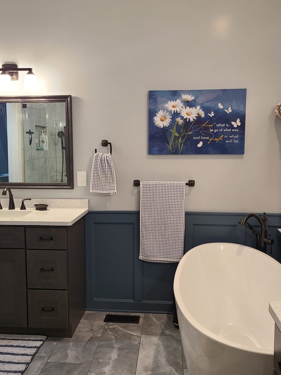 Customer photo review of Accept What is Let Go of What Was, Daisies and Butterflies, Christian Wall Art Canvas