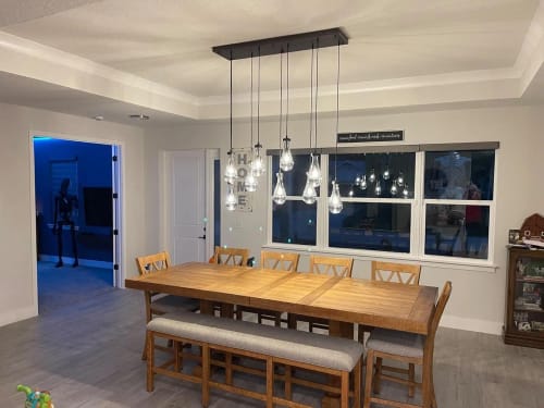 Customer photo review of WJASON Rain Round Water Drop Pendant Chandelier