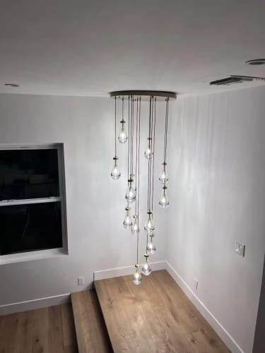Customer photo review of WJASON Rain Round Water Drop Pendant Chandelier