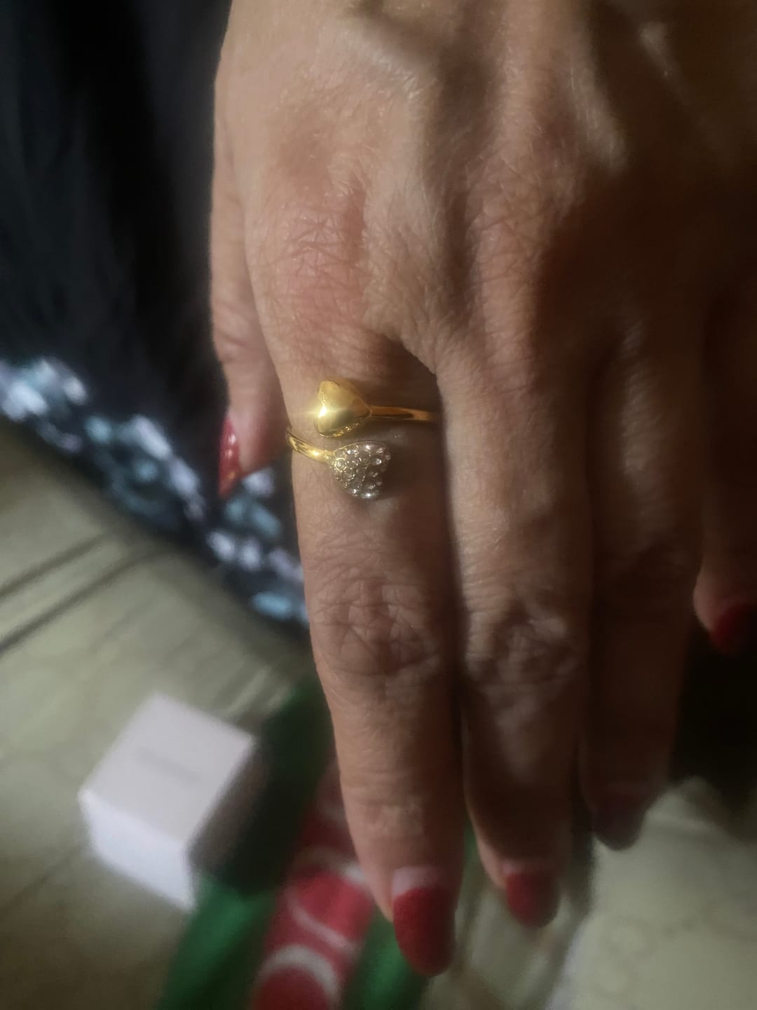 Customer photo review of Gold Stone Studded Heart Shaped Ring