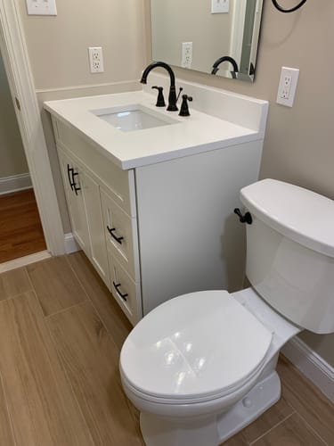 Customer photo review of Bathroom Vanity Sink Drain Stopper with Overflow Fits Bronze