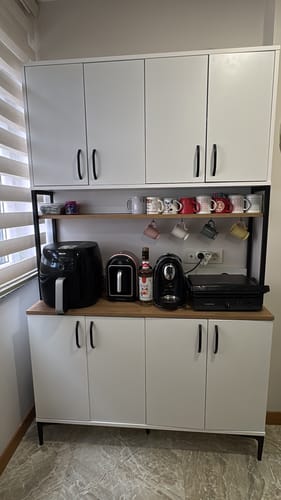 Customer photo review of Rani JE173 Çok Amaçlı Dolap 8 Kapaklı Kiler Mutfak Dolabı Beyaz - Sepet Ceviz