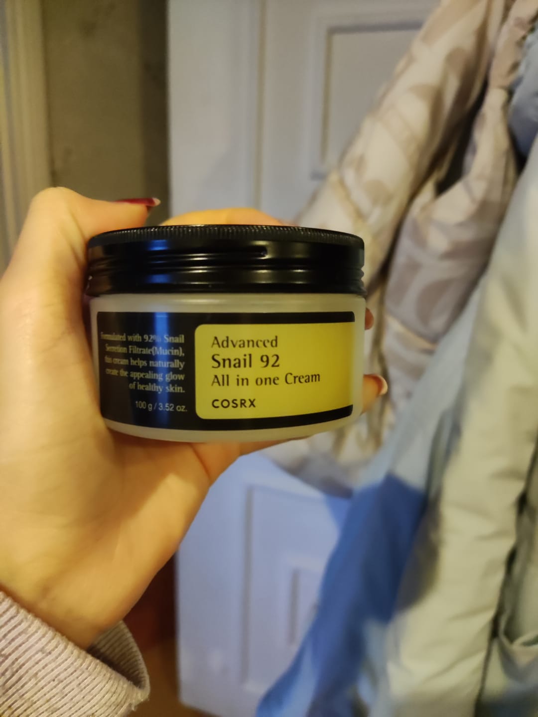 Customer photo review of Aktīvas iedarbības krēms ar gliemežu mucīnu Cosrx Advanced Snail 92 All in One Cream