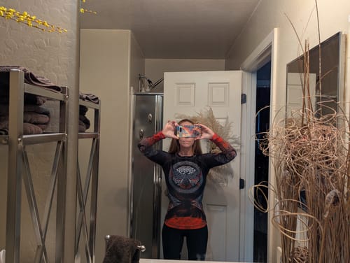 Customer photo review of The Morrigan Women's Long Sleeve Rashguard