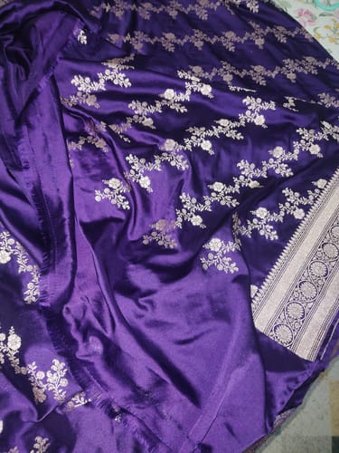 Customer photo review of Jewel of Ashtami Banarasi Mushru Katan Silk Saree