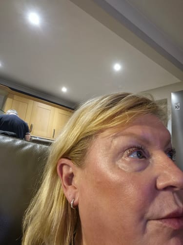 Customer photo review of Moissanite Hoop Earrings