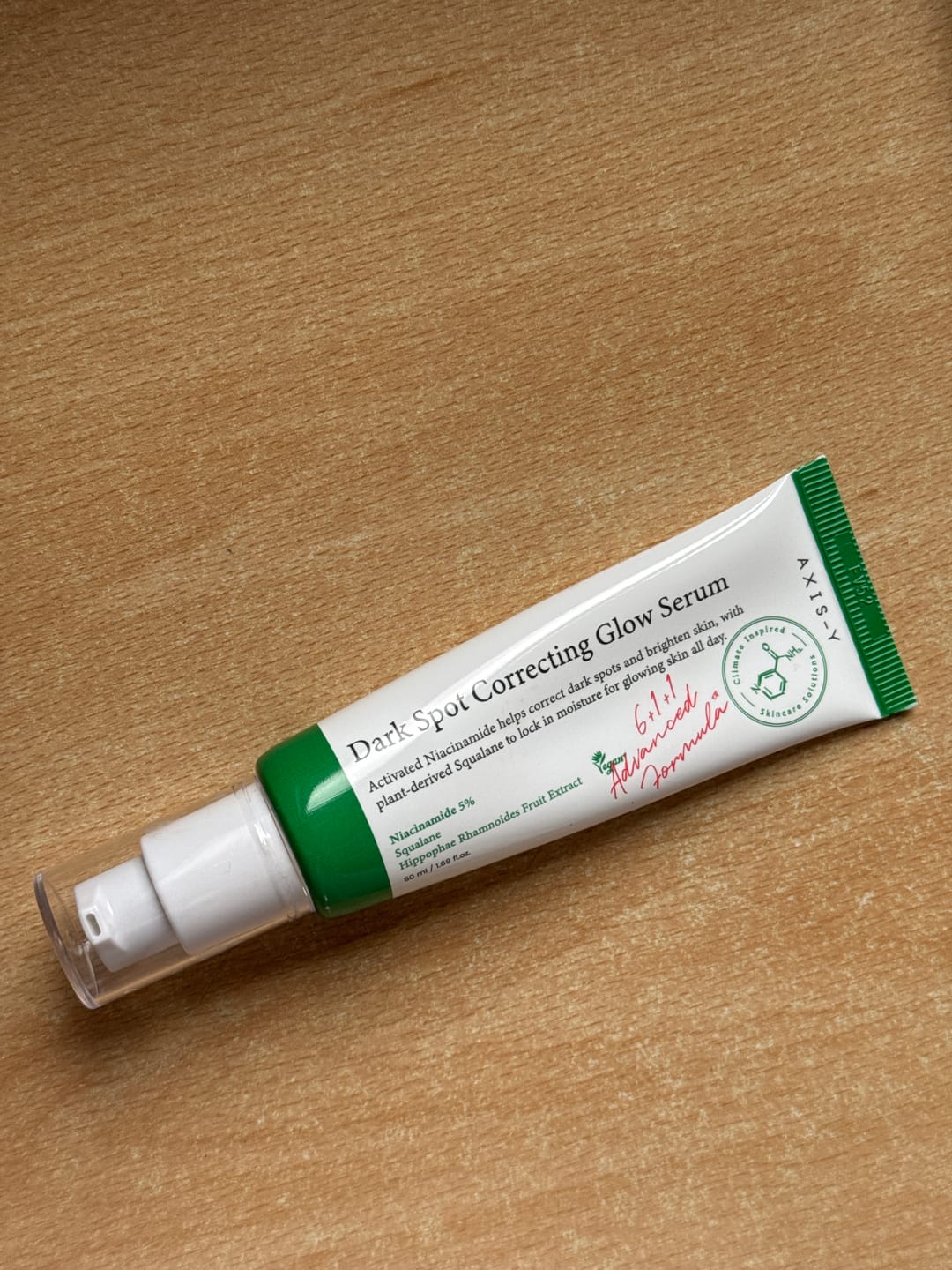 Customer photo review of Serums tumšo plankumu korekcijai AXIS-Y Dark Spot Correcting Glow Serum