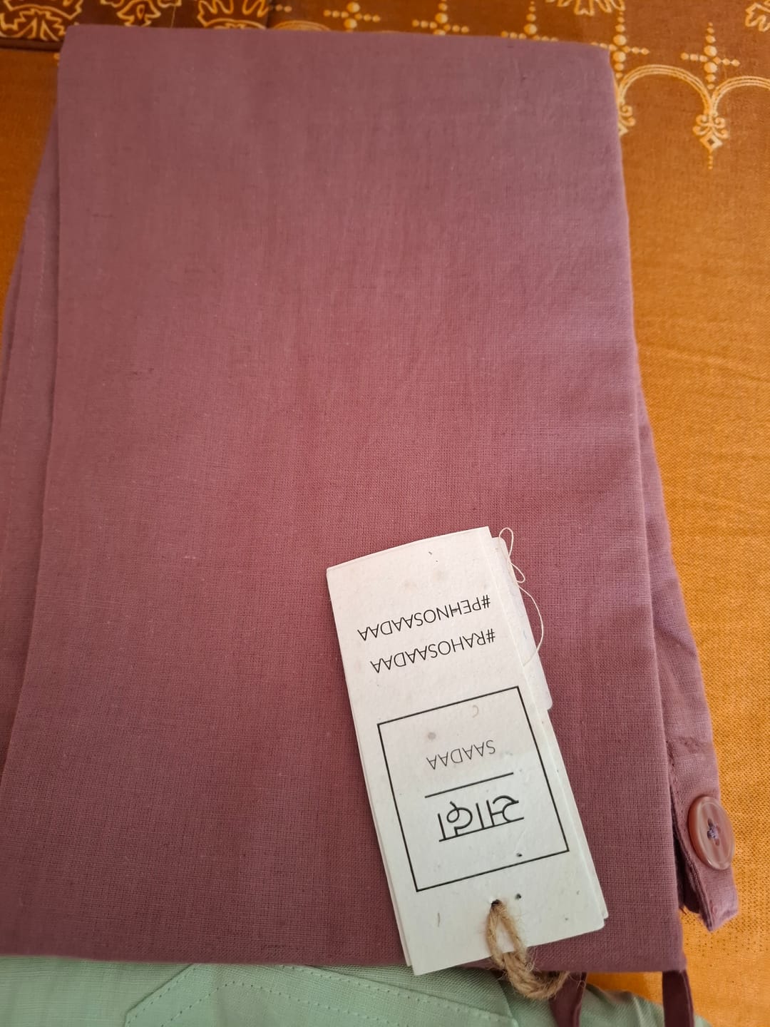 Customer photo review of Women Rose Taupe Airy Linen Straight Pant