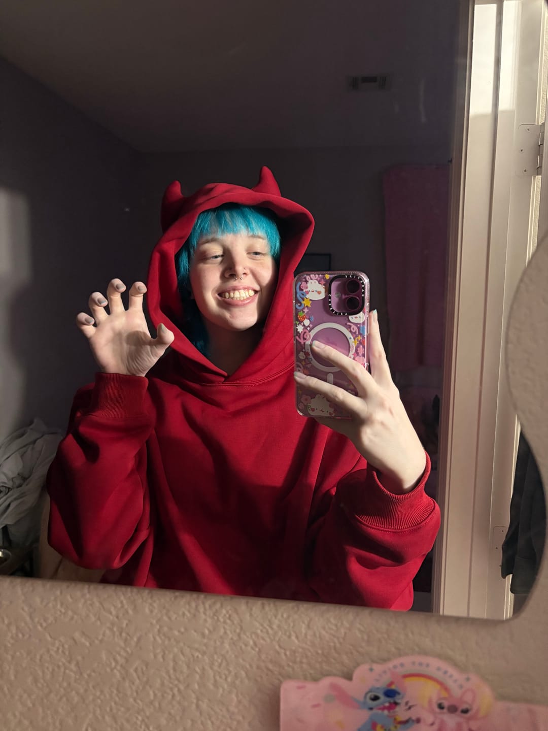 Customer photo review of DEVIL HOODIE - RED