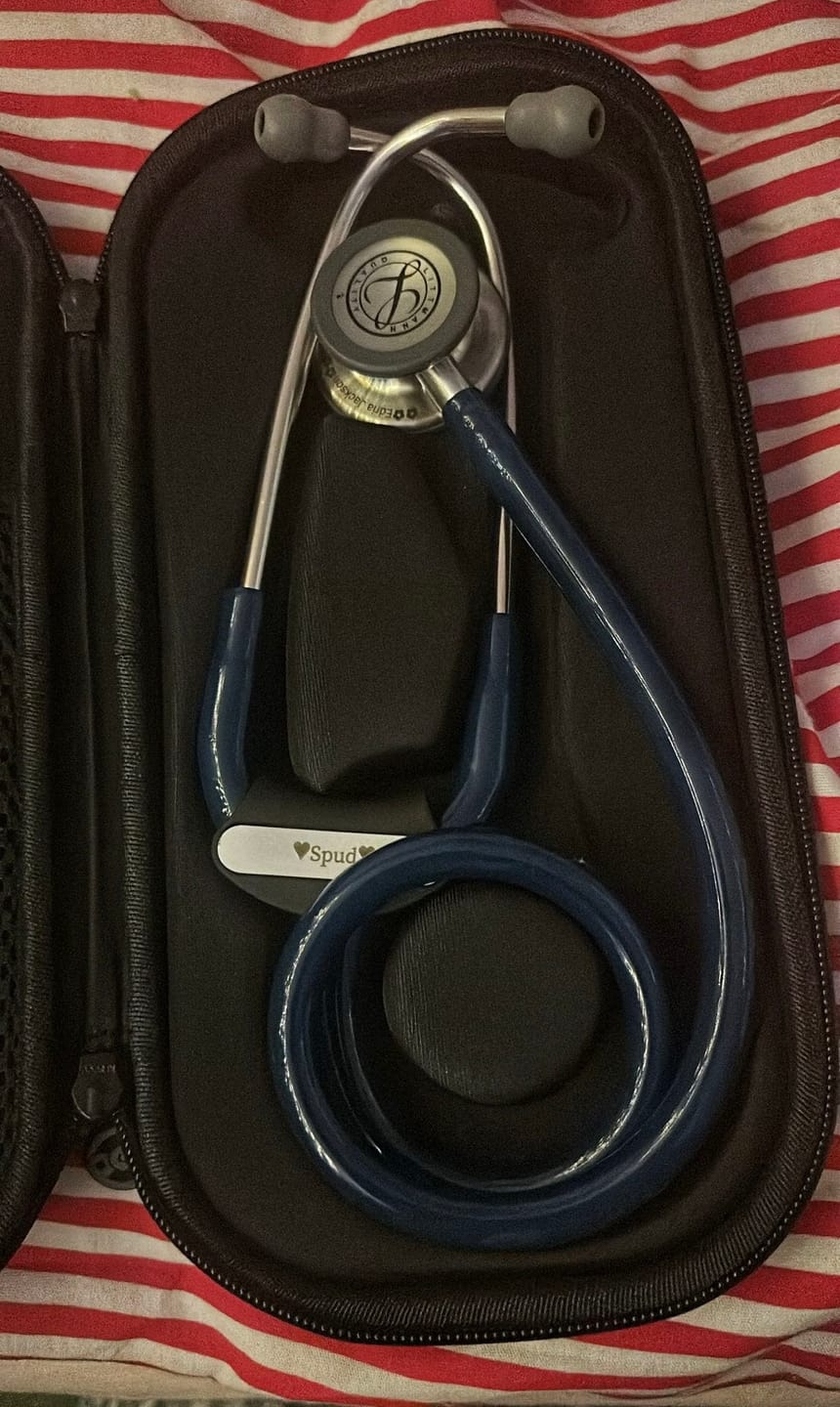 Customer photo review of Littmann Classic III Monitoring Stethoscope: Caribbean Blue 5623