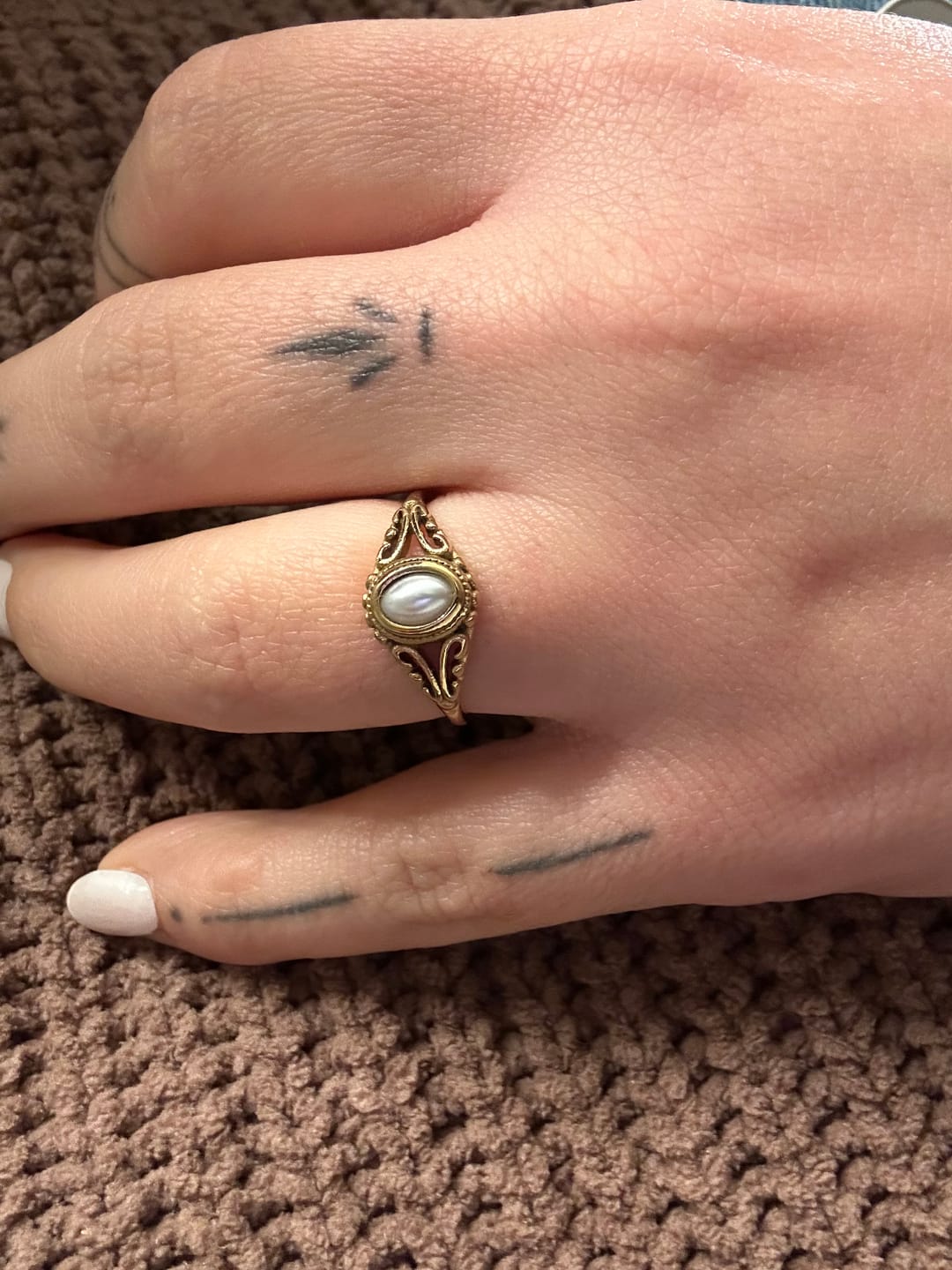 Customer photo review of Vintage Royal Pearl Ring