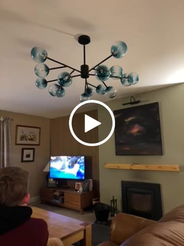 Customer video review of 15-Light Blue Branch Sputnik Chandelier