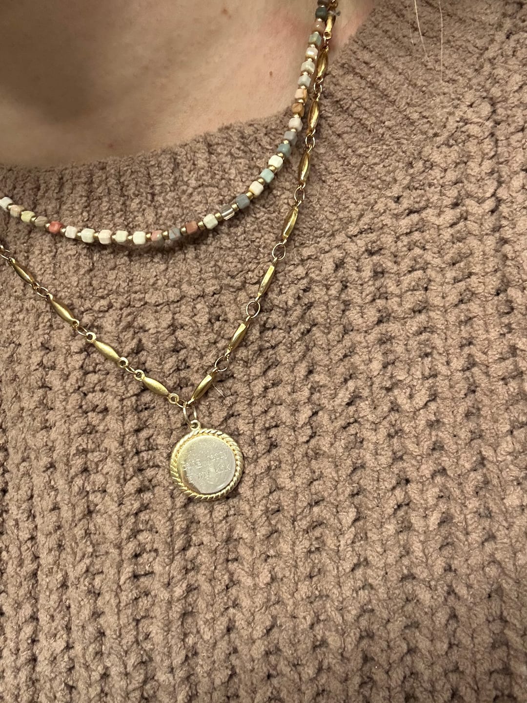 Customer photo review of Alashan Stone Bead Necklace