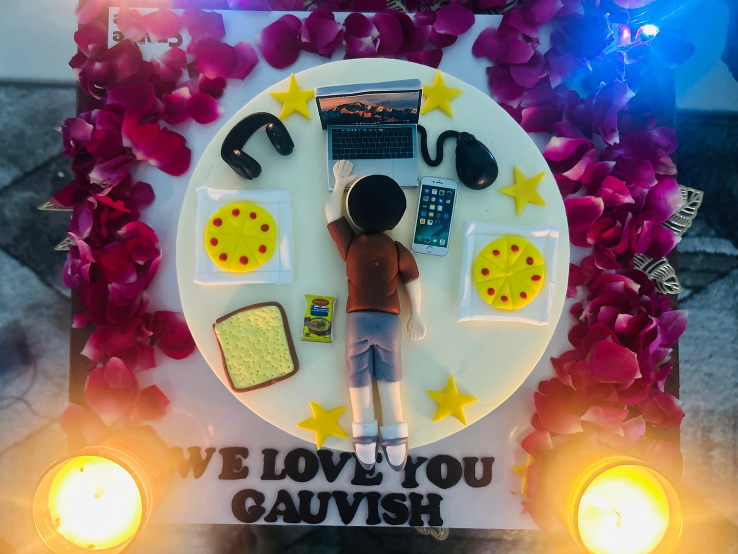 Customer photo review of Lazy Laptop Lover Custom Cake
