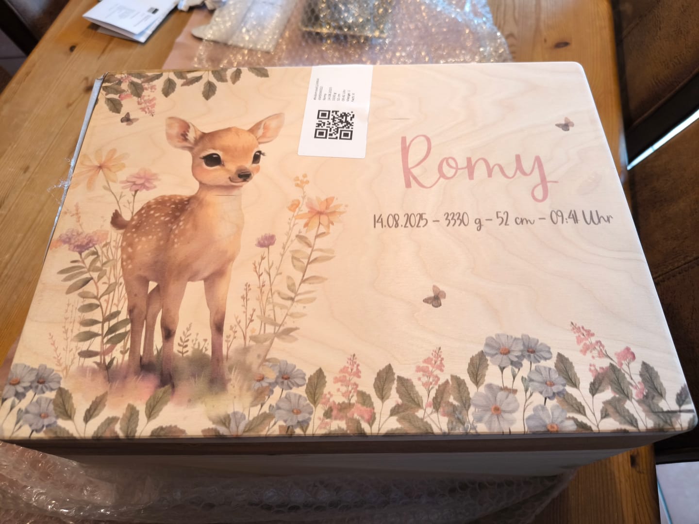 Customer photo review of Erinnerungsbox Baby - Reh im Wald
