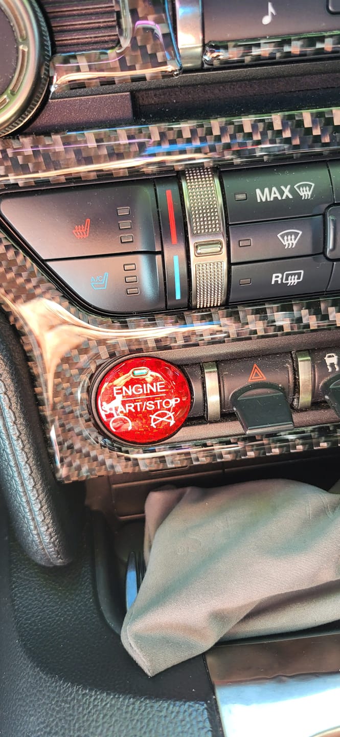 Customer photo review of Mustang 2015-2023 Engine Start Stop Button Carbon Fiber Cover
