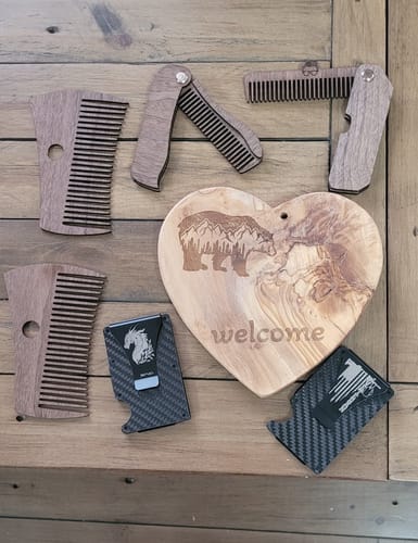 Customer photo review of Laser cut wooden combs 5 bundle svg file