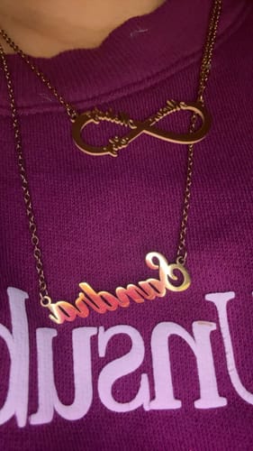 Customer photo review of Infinity Name Necklace