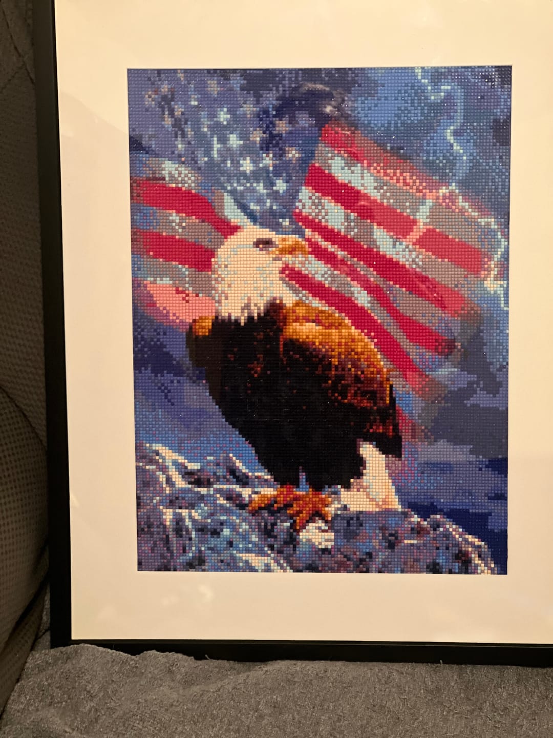 Customer photo review of American Flag with Fierce Eagle - Premium Diamond Painting Kit
