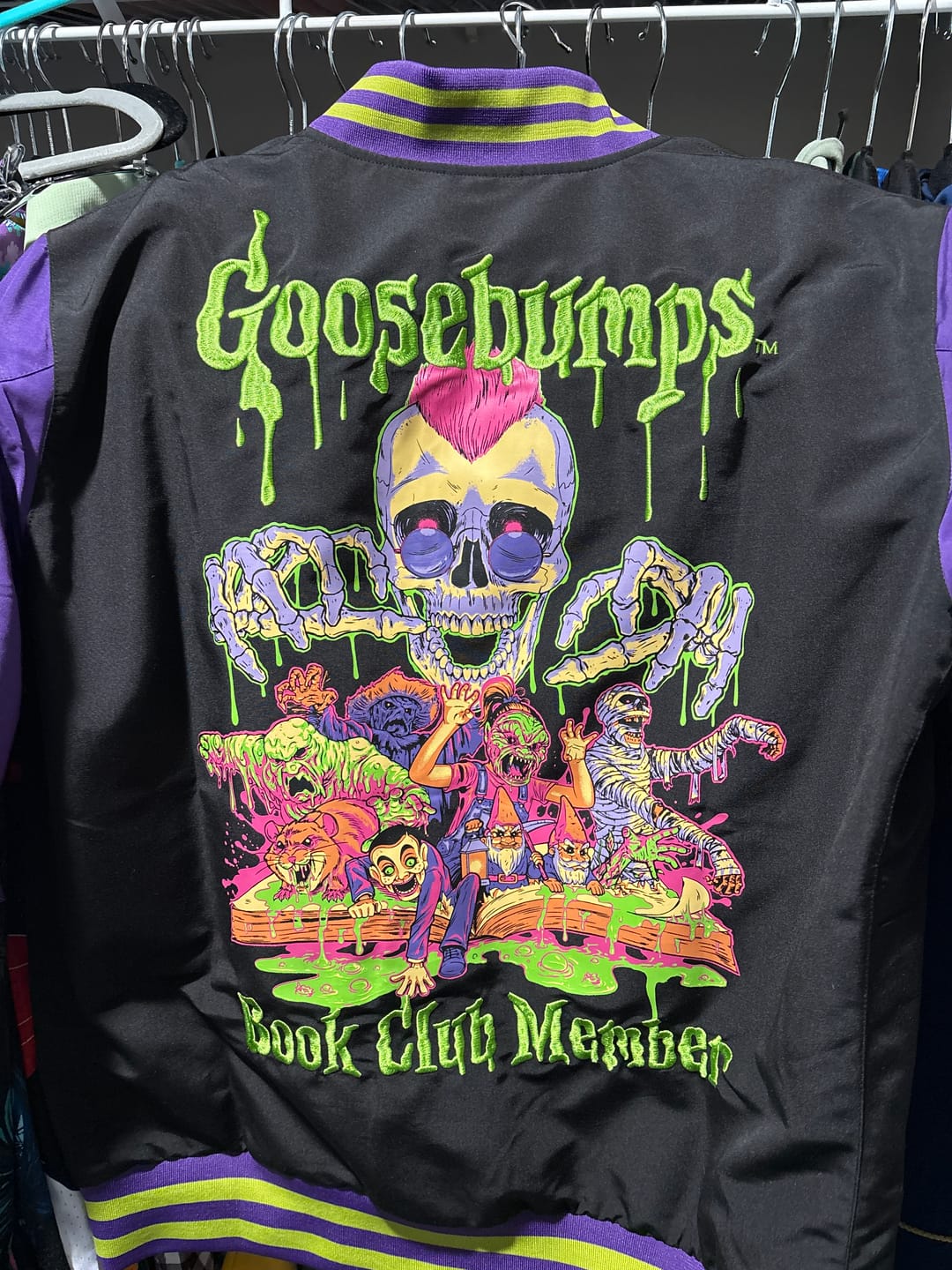 Customer photo review of Goosebumps "Reader Beware…" – Reversible Bomber Jacket