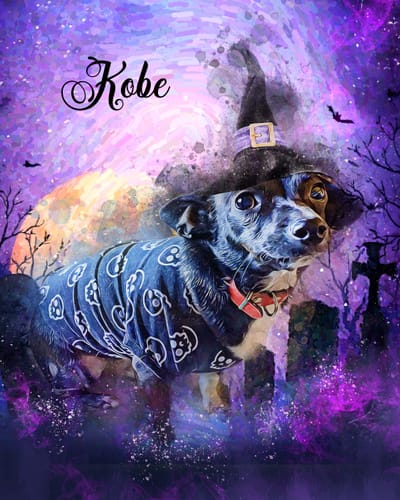 Customer photo review of Custom Pet Portrait - Halloween 2025