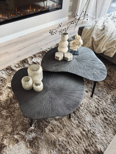 Customer photo review of Salontafel Noara - Organisch - Brons - Hout - Set van 2