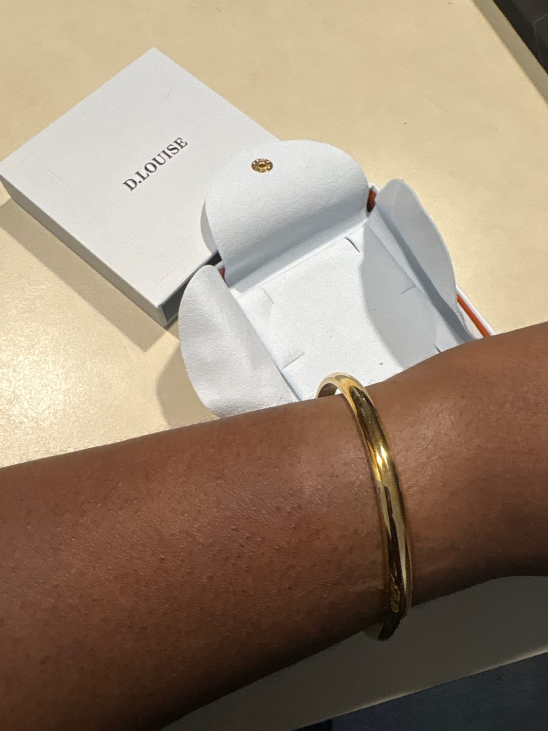 Customer photo review of Classic Chunky Gold Bangle
