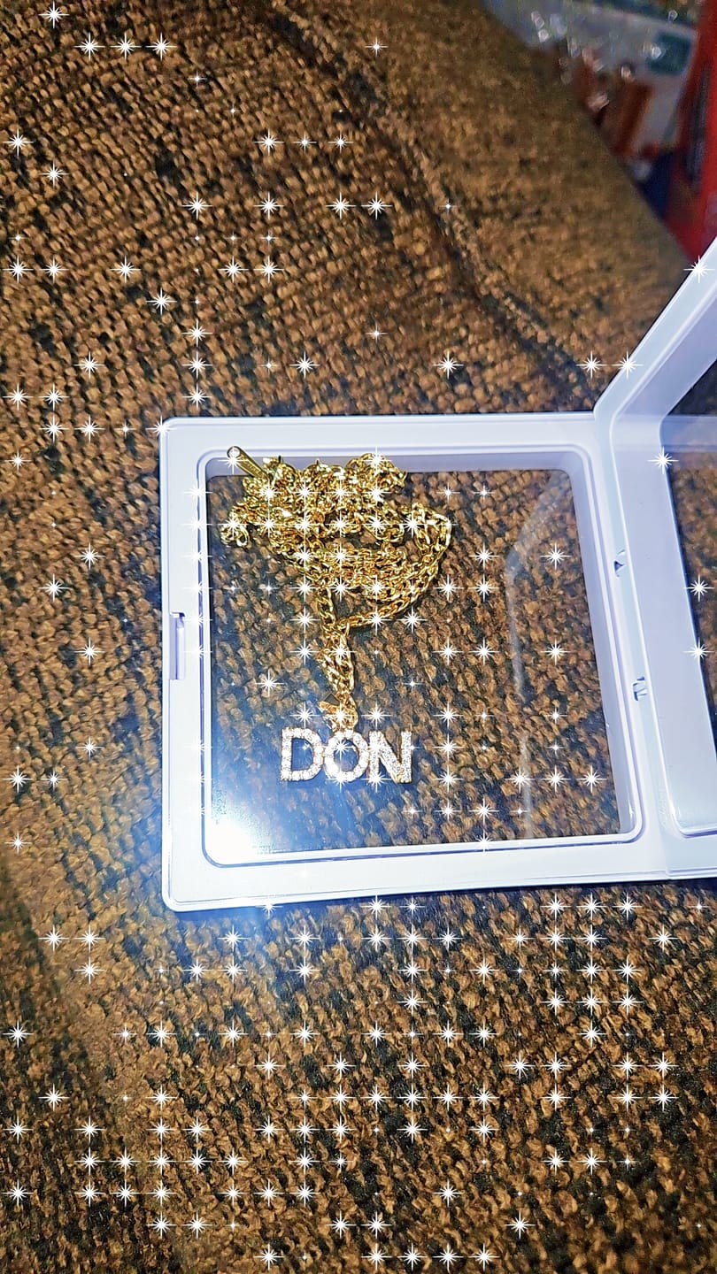 Customer photo review of Iced Arial Name Chain