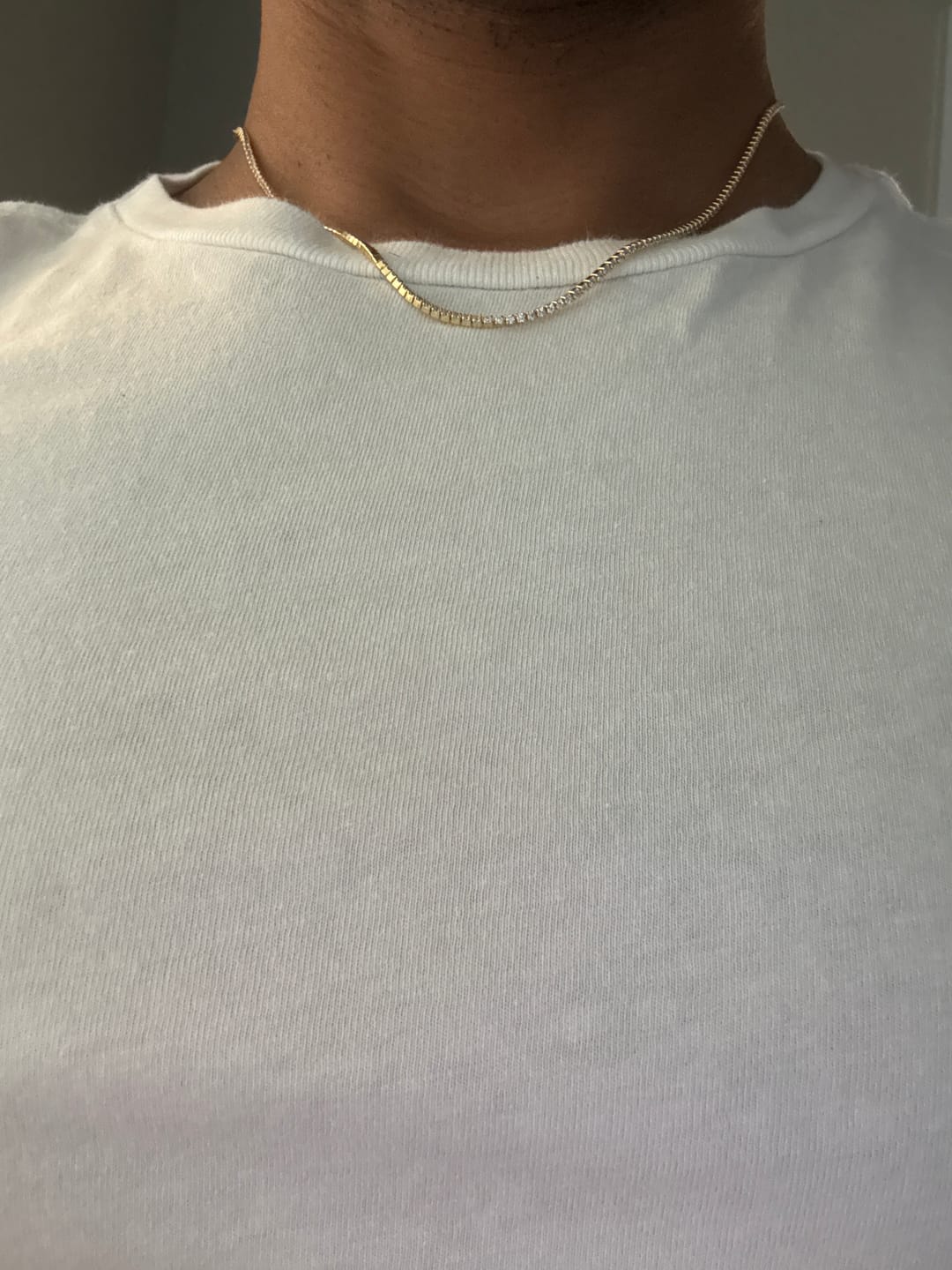 Customer photo review of Moissanite Micro Tennis Chain - 18k Vermeil - D Colour - VVS1