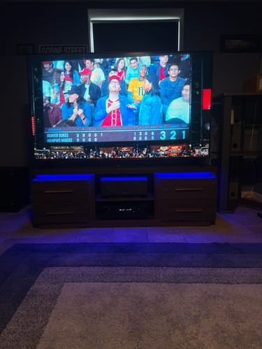 Customer photo review of Hawthorn 66" Modern LED TV Stand