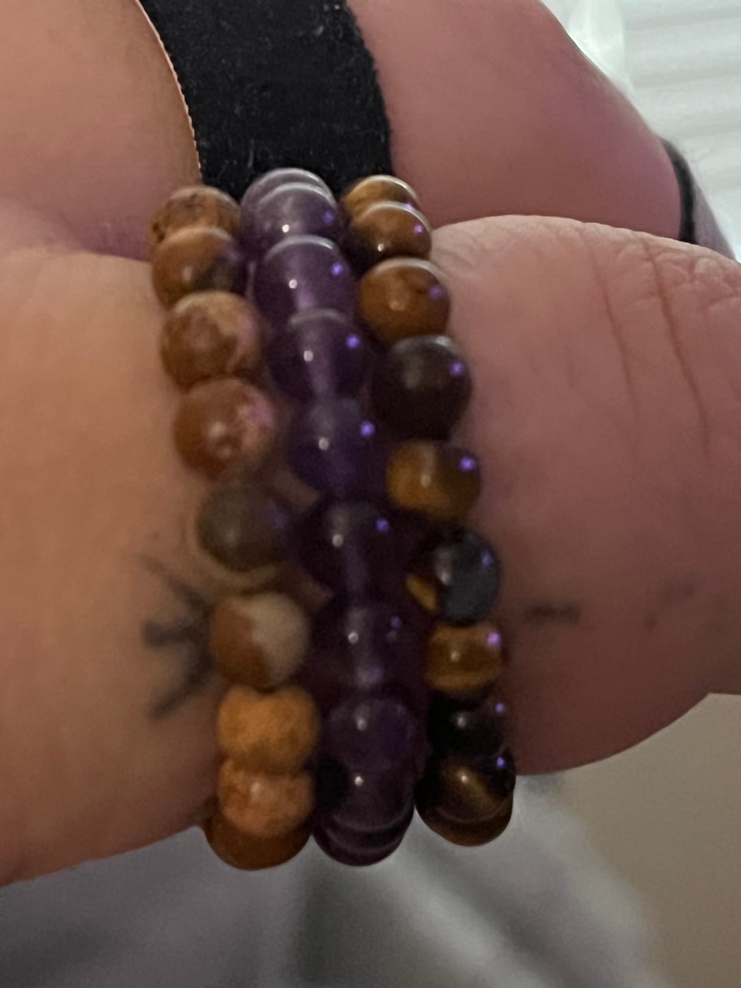 Customer photo review of EARTHSTONE STRETCH RING - AMETHYST