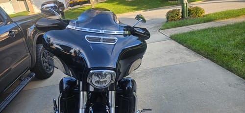 Customer photo review of Color Matched hand guard with LED for Harley Touring & Softails